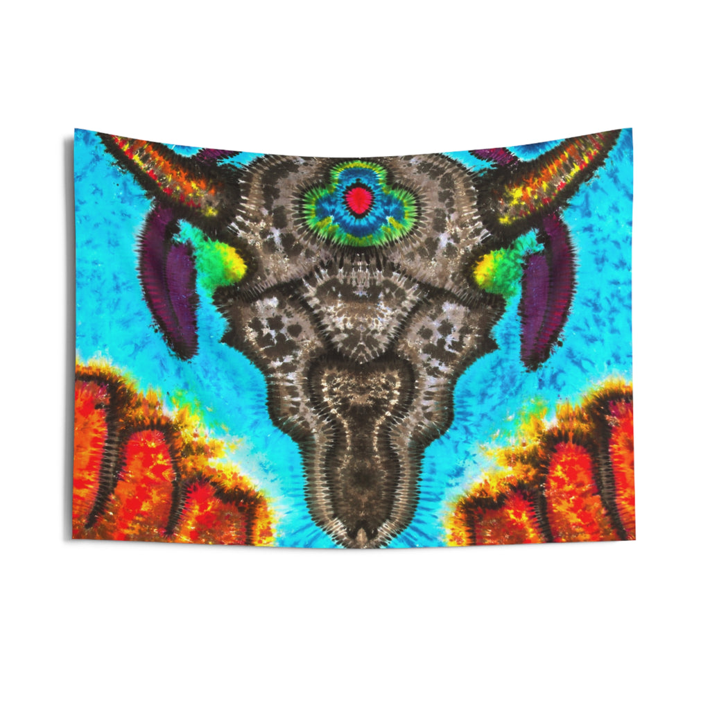 Desert Skull Cosmic Tie-Dye Wall Tapestry | JamminOn