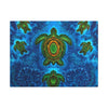 Sea Turtle Family Tie-Dye Canvas Print | JamminOn