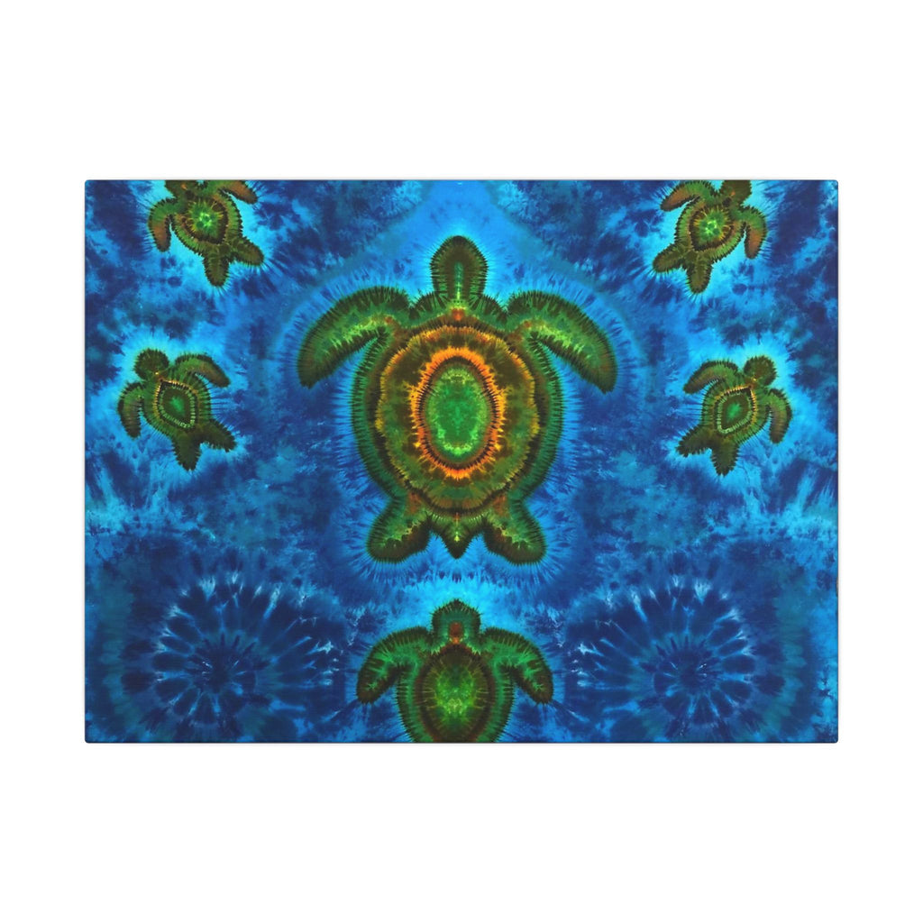 Sea Turtle Family Tie-Dye Canvas Print | JamminOn