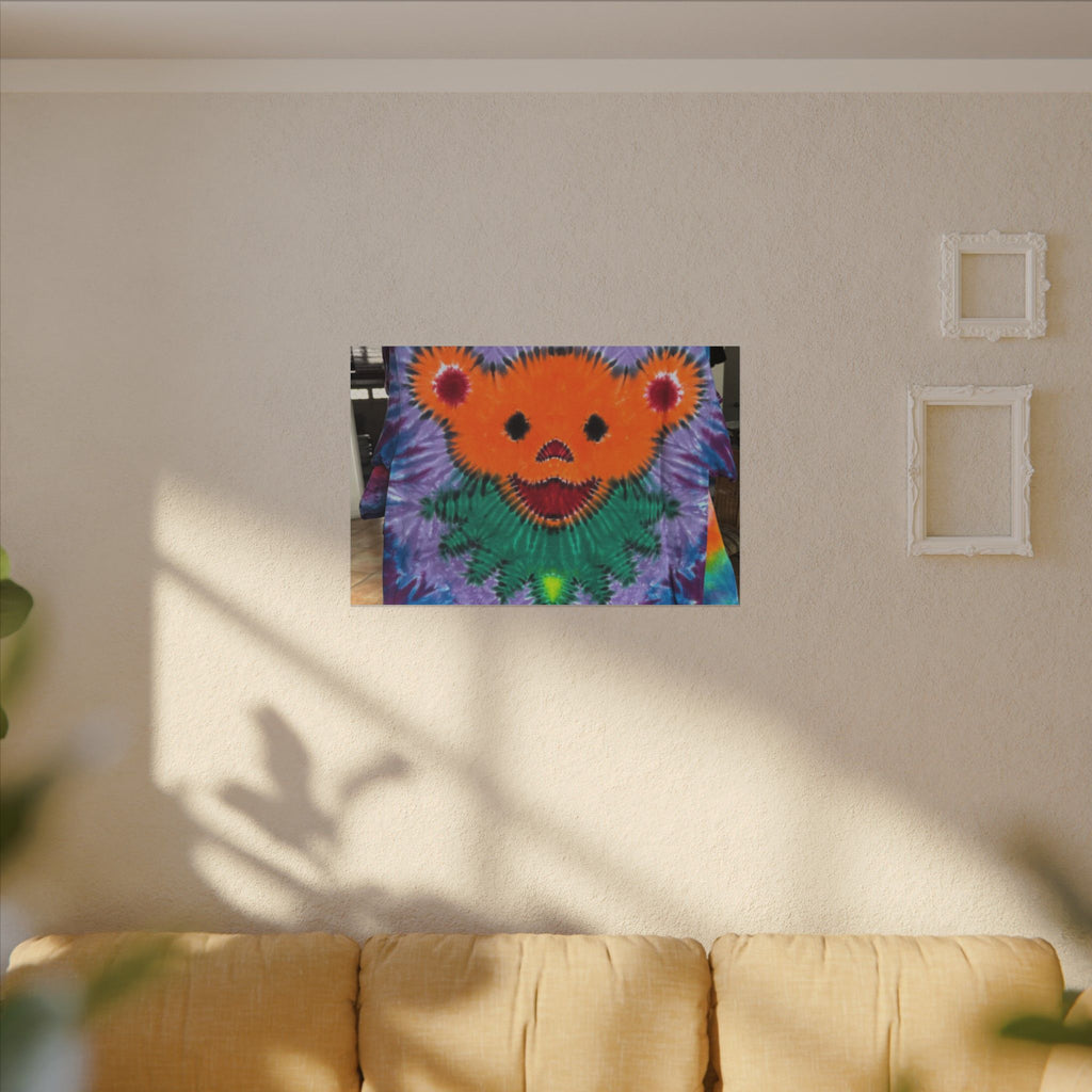 Orange Bear Radial Tie-Dye Wall Art Canvas Print | JamminOn