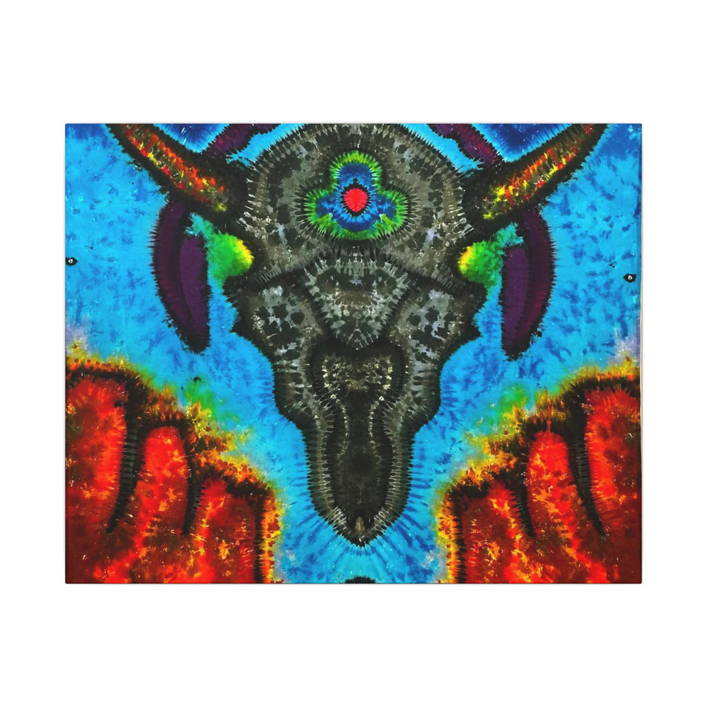 Buffalo Skull Tie-Dye Canvas Print | JamminOn