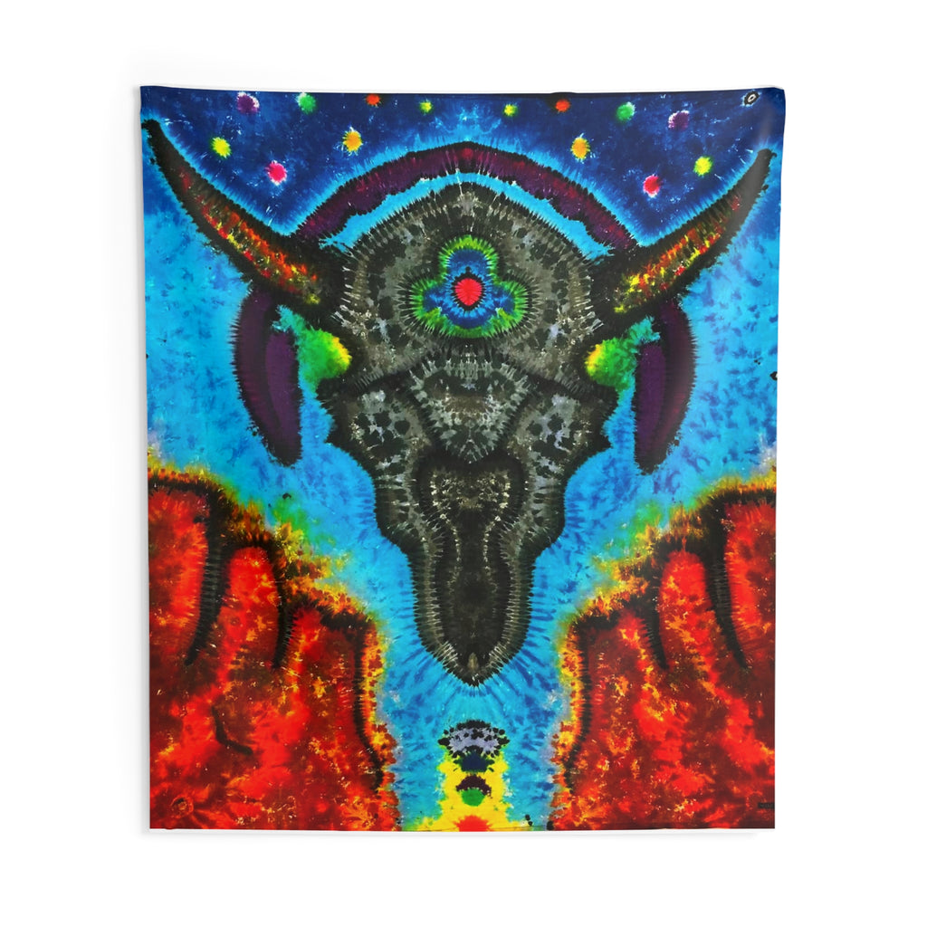 Buffalo Skull Tie-Dye Wall Tapestry | JamminOn