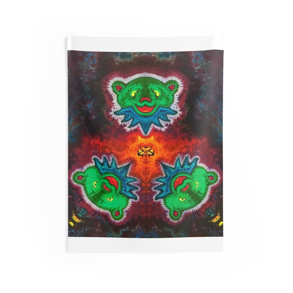 Triple Bear Glow Tie-Dye Wall Tapestry | JamminOn