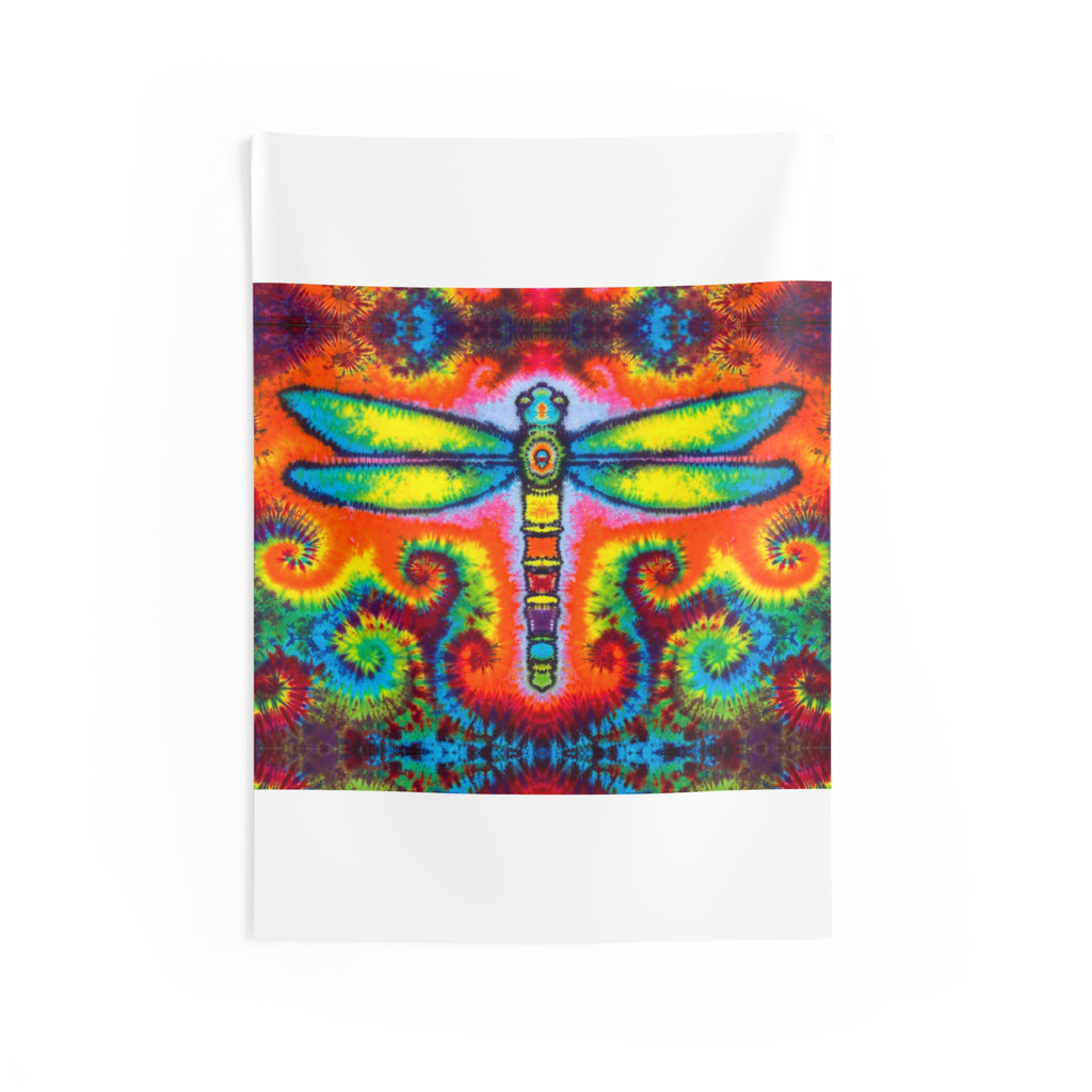 Rainbow Dragonfly Tie-Dye Wall Tapestry | JamminOn