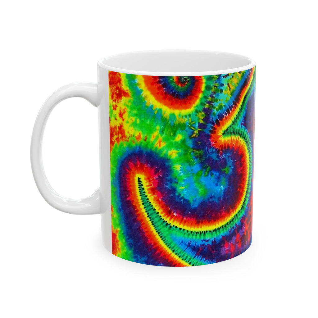 Om Symbol Rainbow Tie-Dye Ceramic Mug | JamminOn
