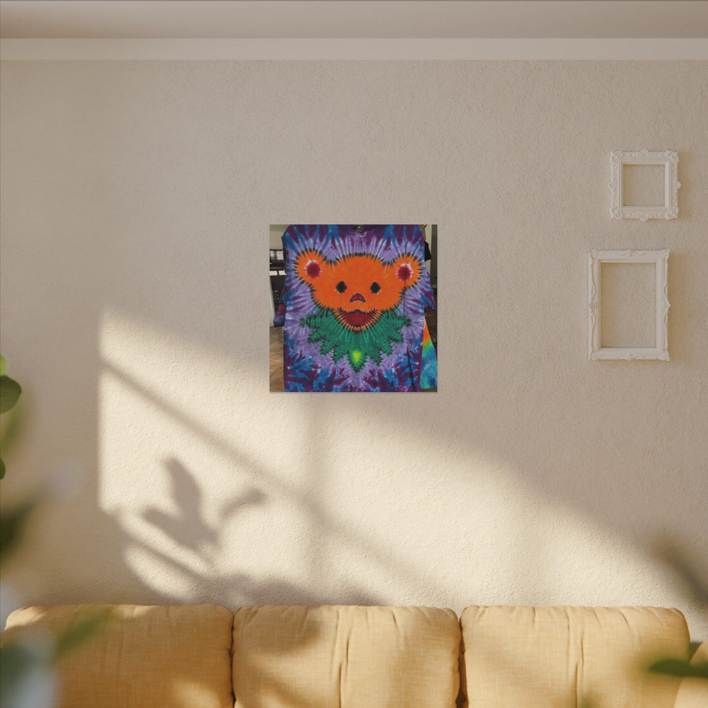 Orange Bear Radial Tie-Dye Wall Art Canvas Print | JamminOn