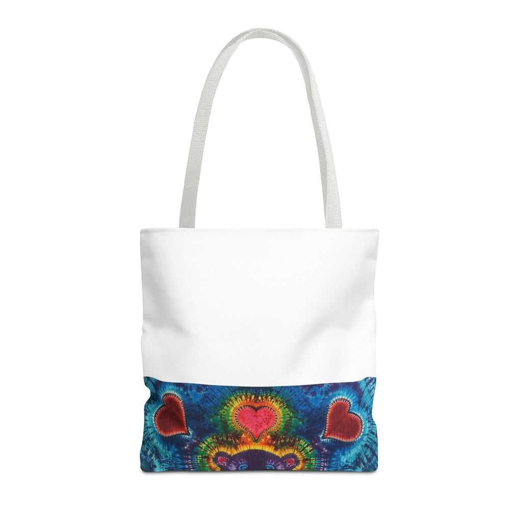 Cosmic Bear Hearts Psychedelic Tie-Dye Tote Bag | JamminOn