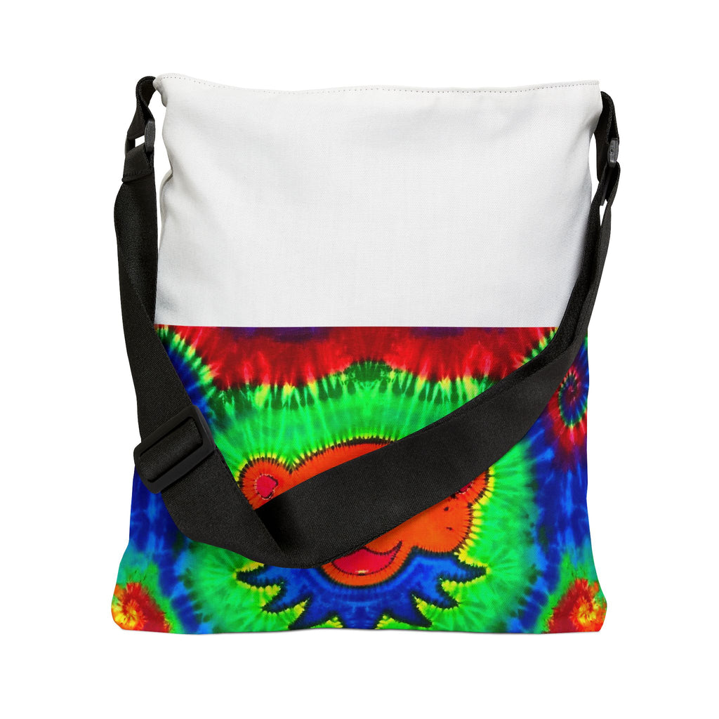 Orange Bear Rainbow Spirals Tie-Dye Tote Bag | JamminOn