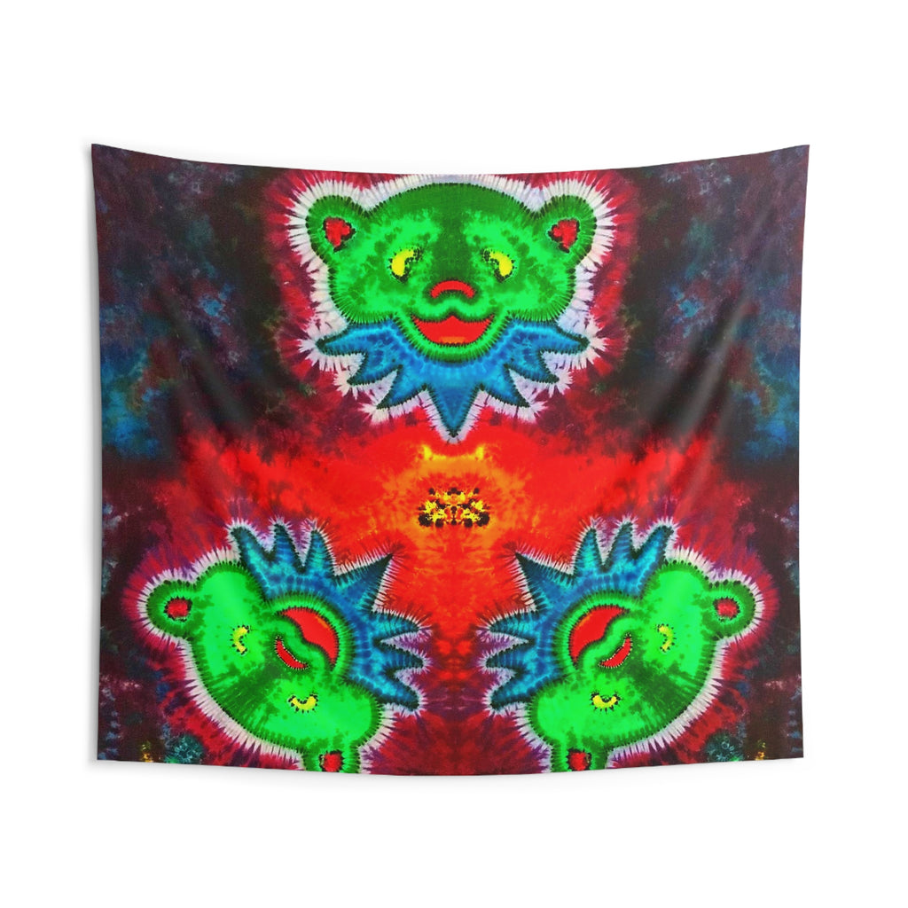 Triple Dancing Bears Tie-Dye Wall Tapestry | JamminOn