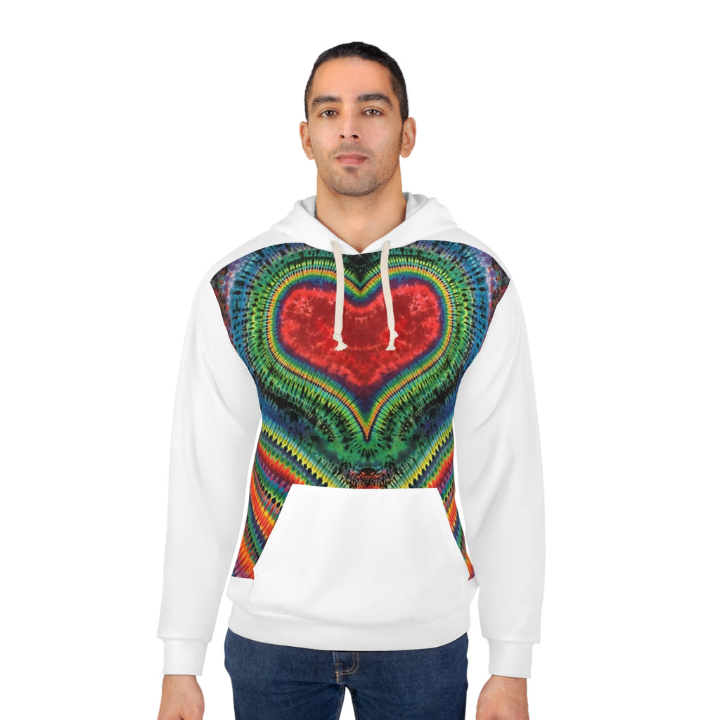 Chevron Rainbow Heart Tie-Dye AOP Hoodie | JamminOn