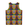 Psychedelic Grateful Dead Skull Basketball Jersey – Rainbow Tie-Dye AOP