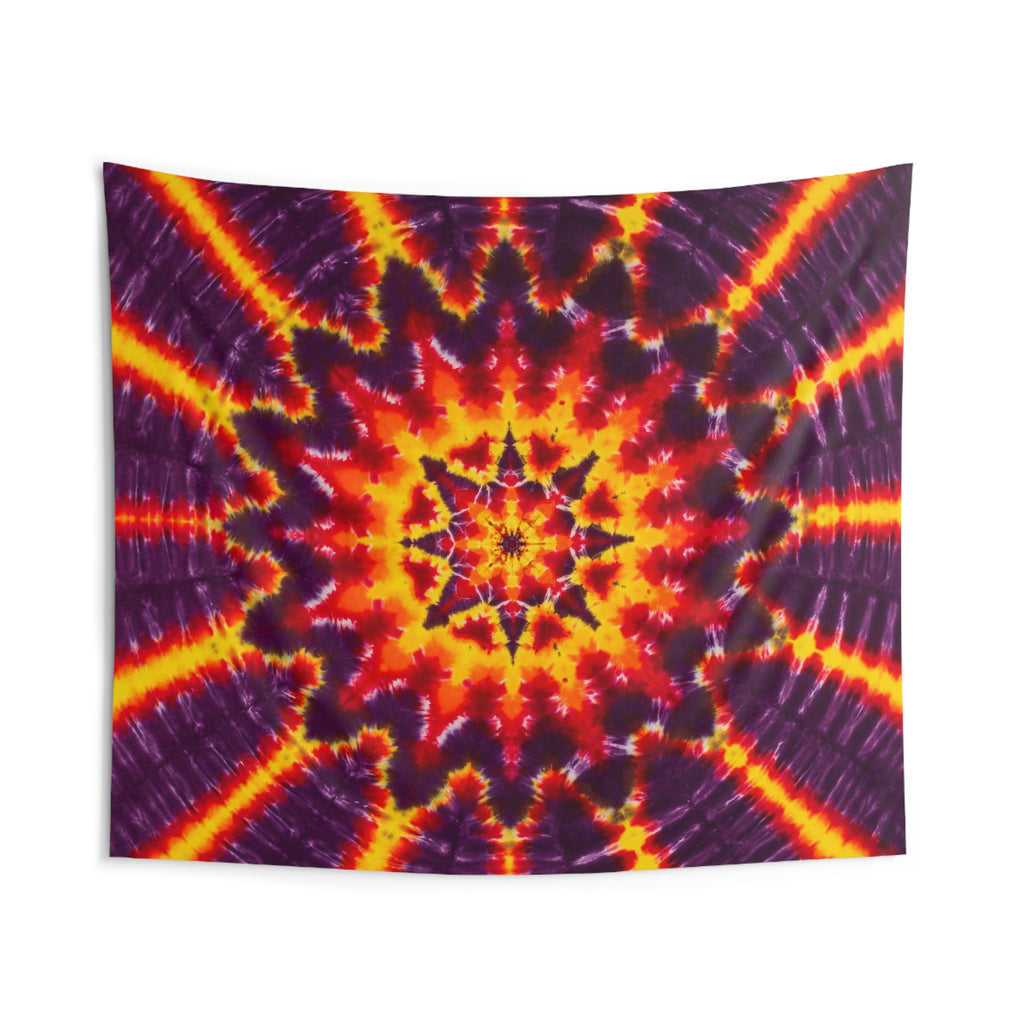 Purple Gold Starburst Tie-Dye Wall Tapestry | JamminOn