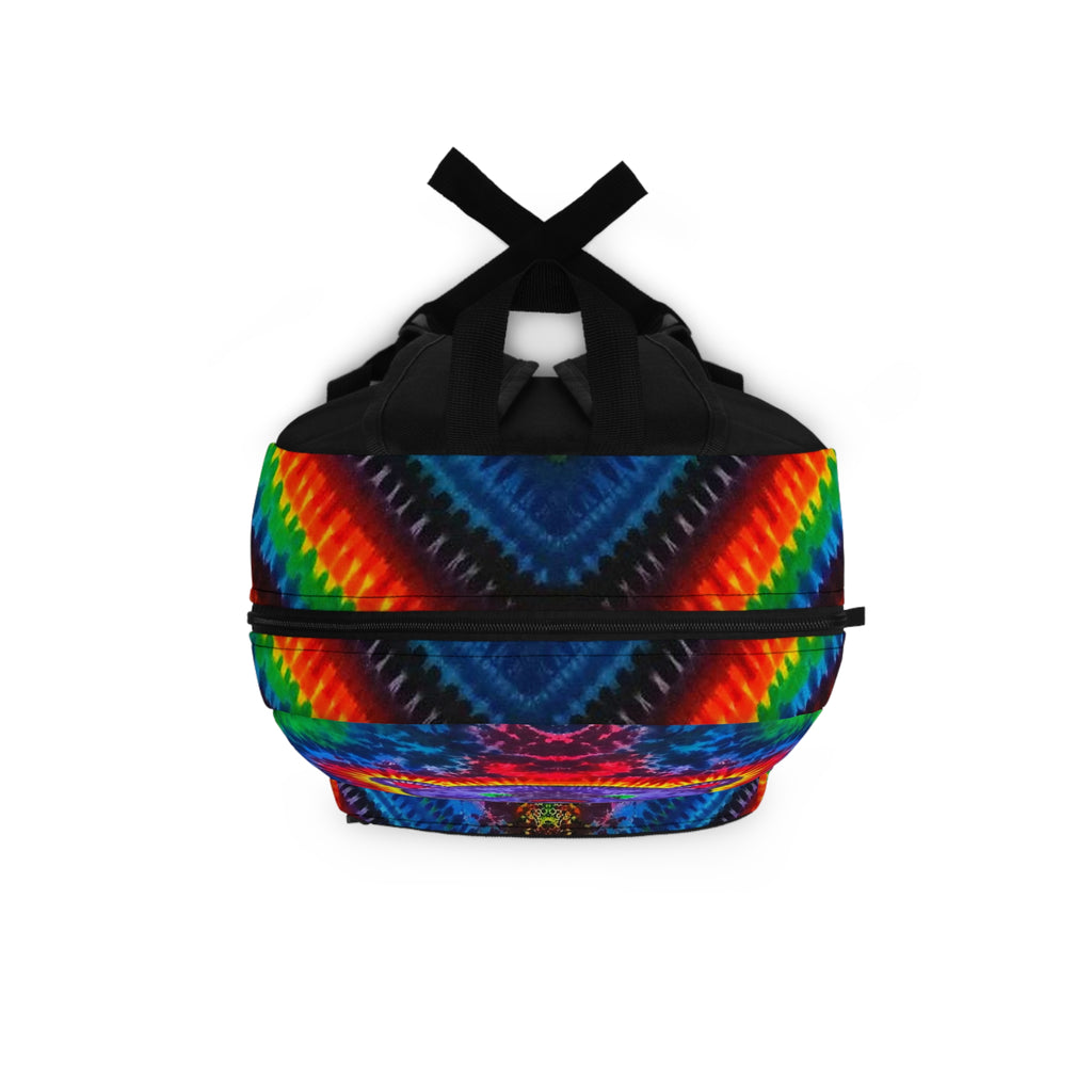 Tie-Dye Dancing Bear Backpack — Colorful Psychedelic School & Festival Bag