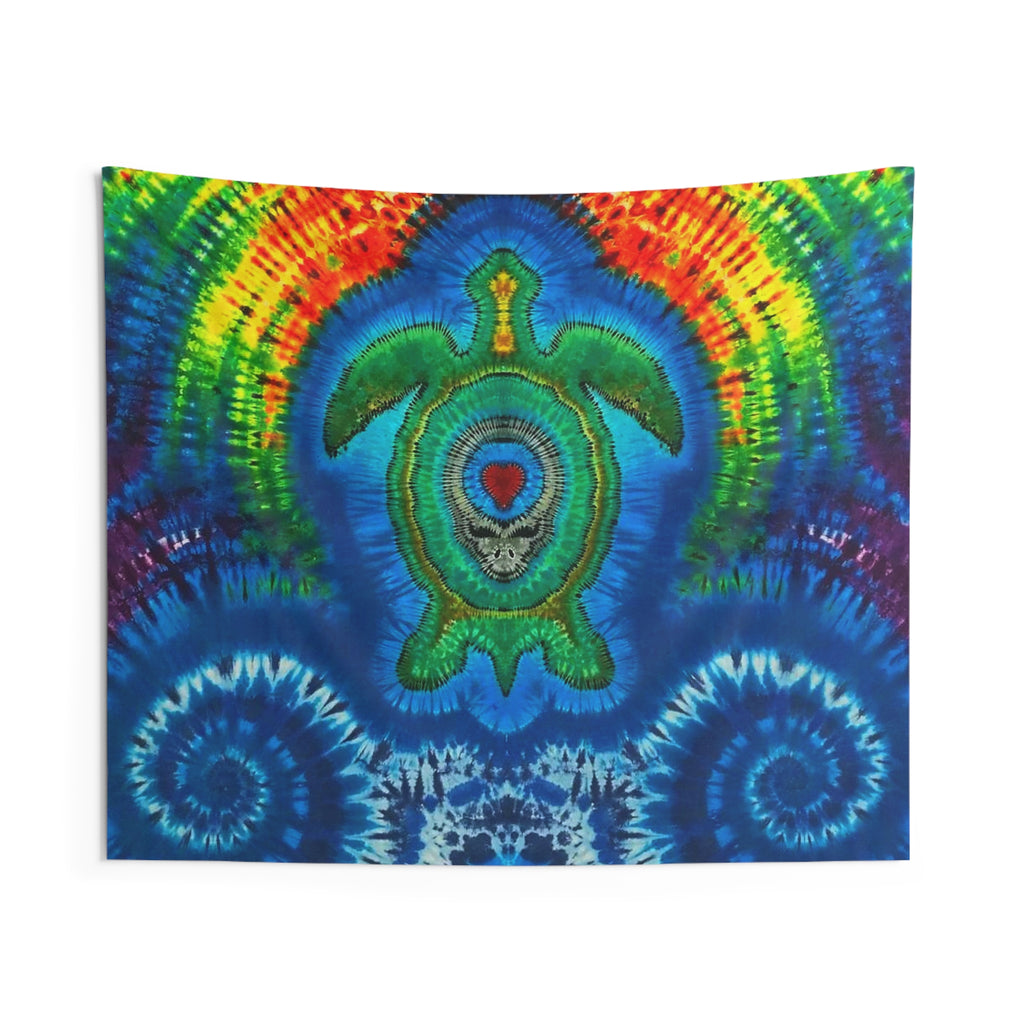 Rainbow Arch Sea Turtle Tie-Dye Wall Tapestry | JamminOn