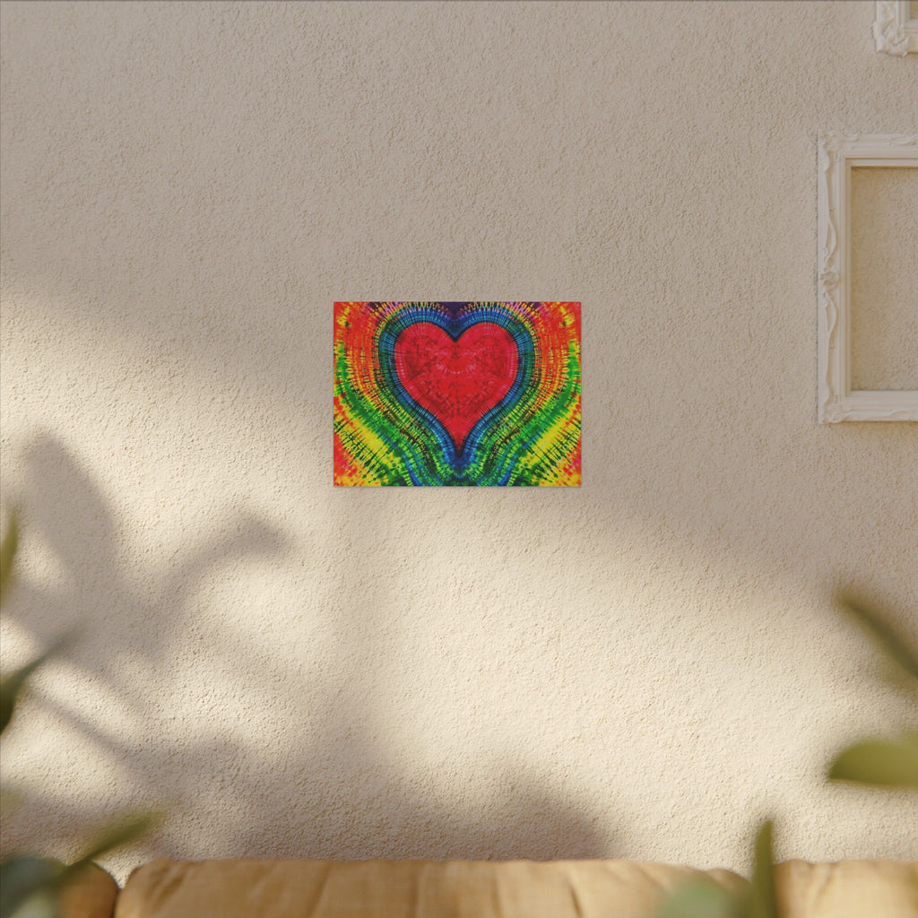 Rainbow Heart of Love Tie-Dye Canvas Print | JamminOn