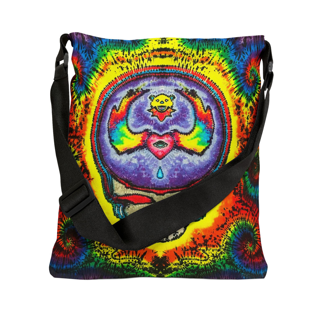 Stealie Skull Bear Heart Tie-Dye Tote Bag | JamminOn