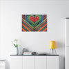 Chevron Rainbow Heart Tie-Dye Wall Art Canvas Print | JamminOn