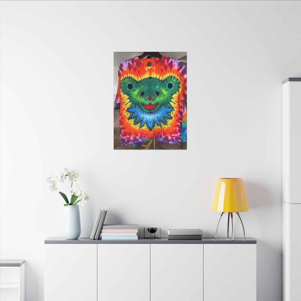 Rainbow Bear Full Spectrum Tie-Dye Wall Art Canvas Print | JamminOn