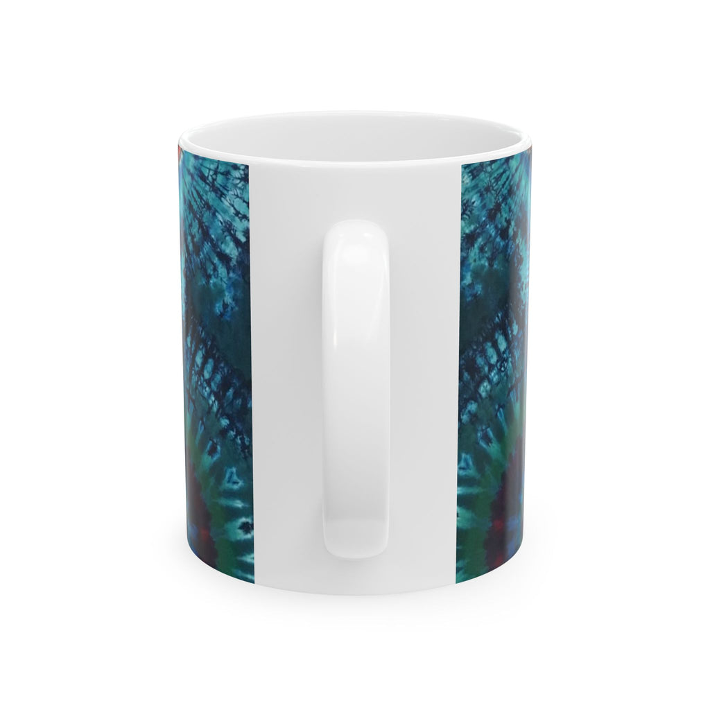 Cosmic Bear Hearts Psychedelic Tie-Dye Coffee Mug | JamminOn