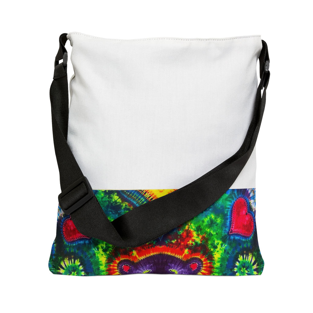 Purple Dancing Bear Hearts Tie-Dye Tote Bag | JamminOn
