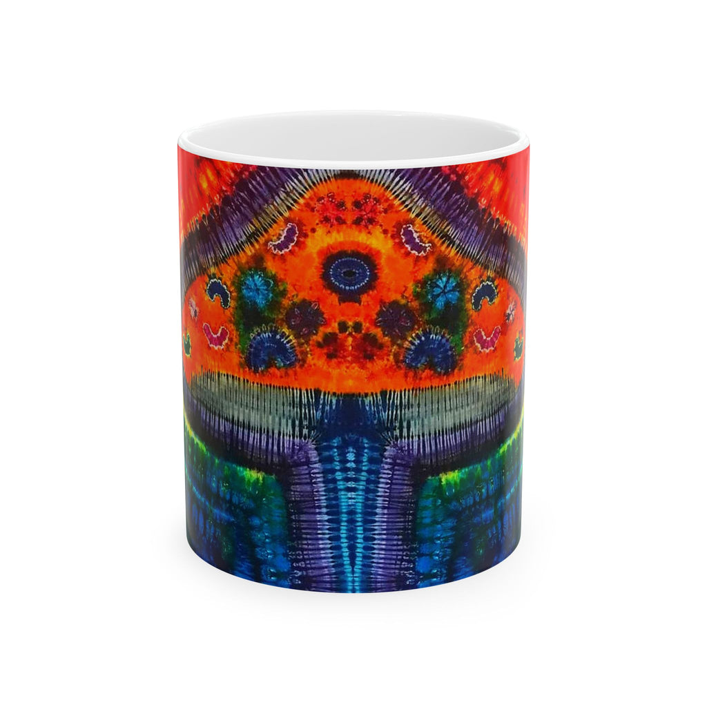 Psychedelic Mushroom Mandala Tie-Dye Ceramic Mug | JamminOn
