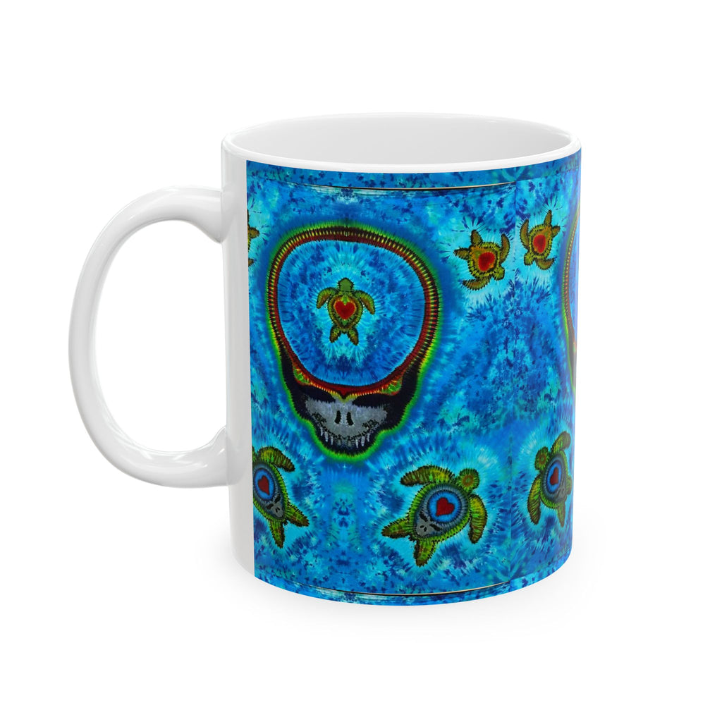 Peace Sign Fire Tie-Dye Ceramic Mug | JamminOn