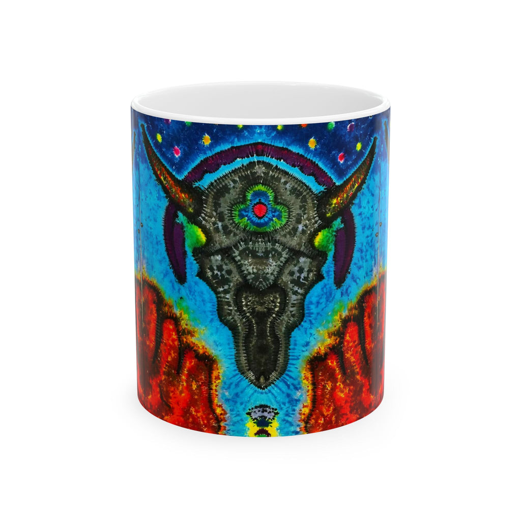 Buffalo Skull Tie-Dye Ceramic Mug | JamminOn
