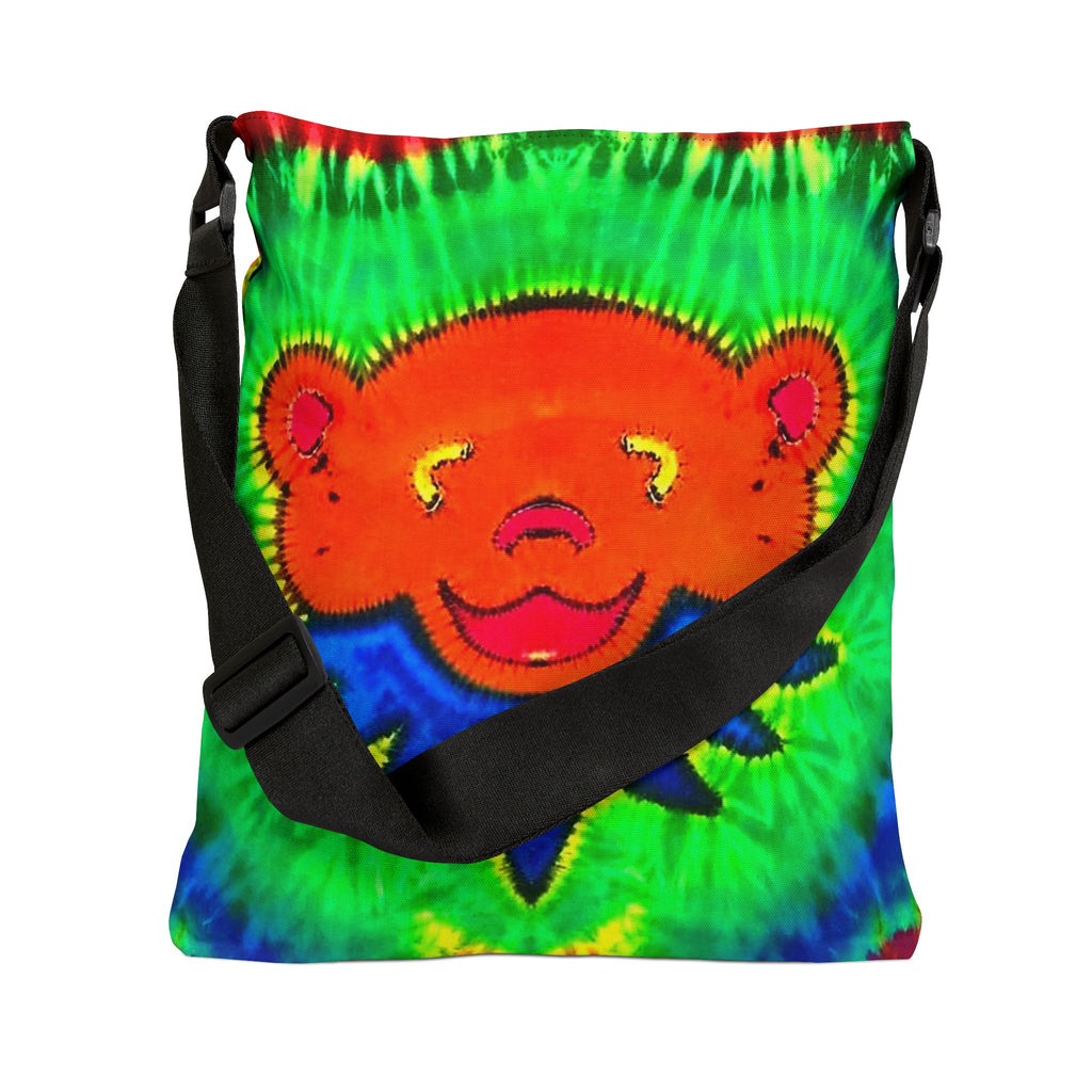 Orange Bear Rainbow Spirals Tie-Dye Tote Bag | JamminOn