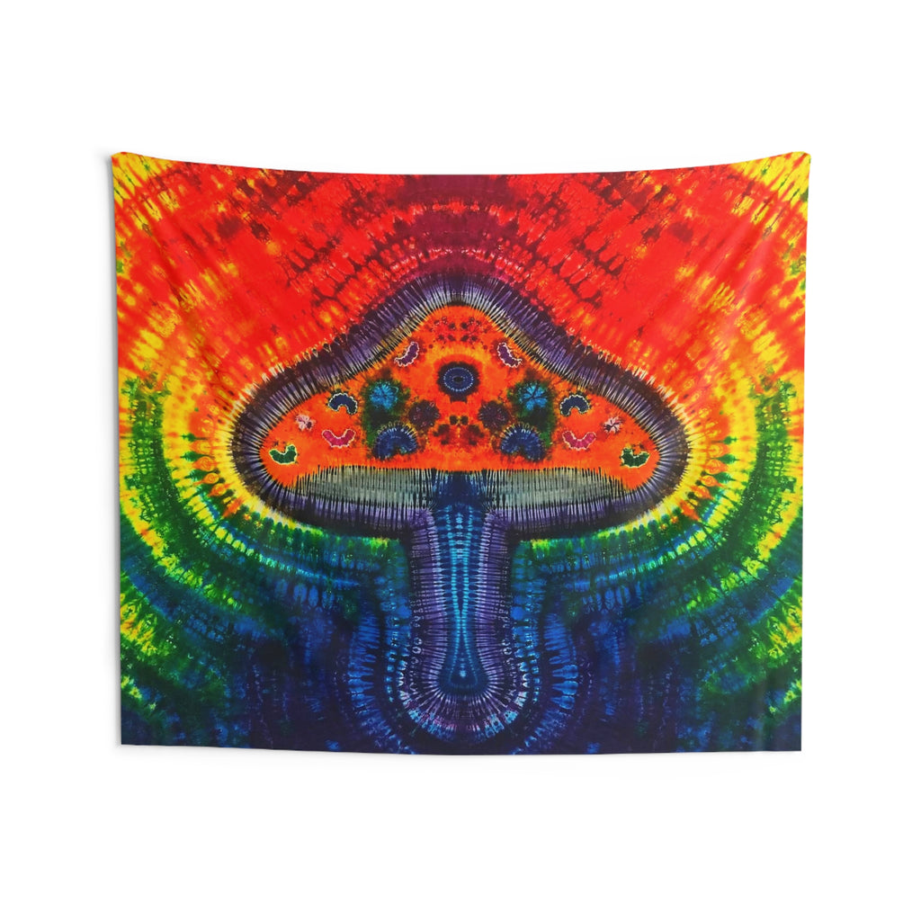 Psychedelic Mushroom Mandala Tie-Dye Wall Tapestry | JamminOn