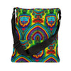 Teal Bear Rainbow Fans Tie-Dye Tote Bag | JamminOn