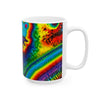 Teal Bear Rainbow Fans Tie-Dye Ceramic Mug | JamminOn