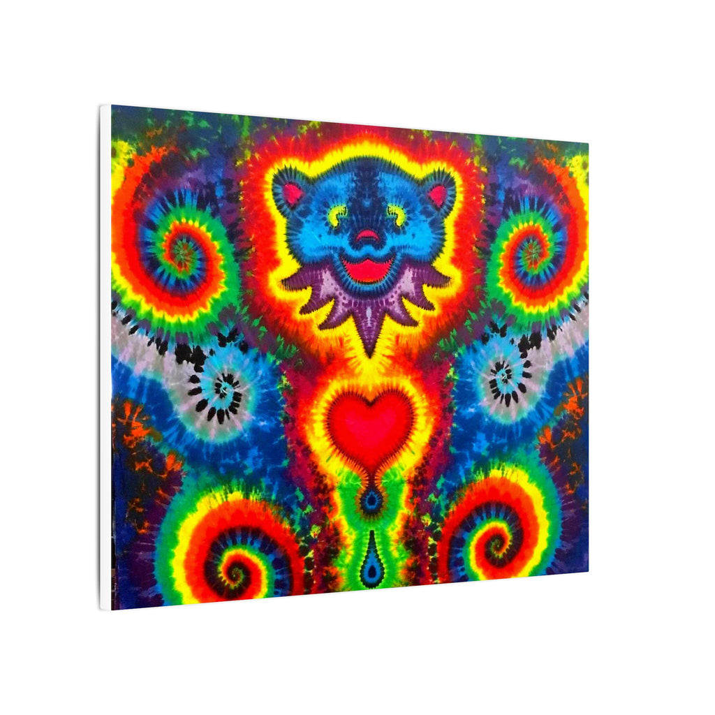 Blue Bear Heart Tie-Dye Canvas Print | JamminOn