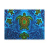Sea Turtle Family Tie-Dye Canvas Print | JamminOn