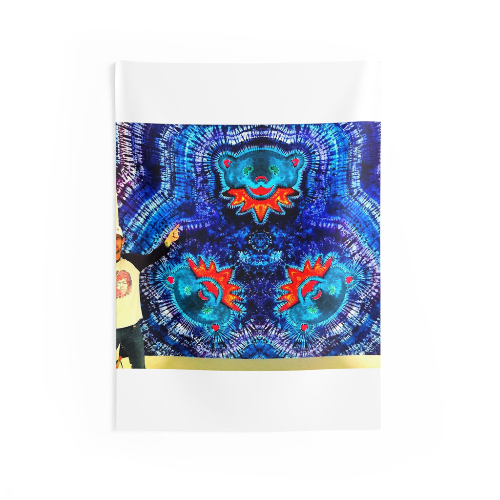 Cosmic Bear Mandala Tie-Dye Wall Tapestry | JamminOn
