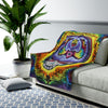 Grateful Dead Stealie tie-dye plush blanket 50x60 inch throw size