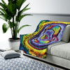 Grateful Dead Stealie tie-dye plush blanket 60x80 inch queen size throw