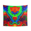 Orange Bear Rainbow Spirals Tie-Dye Wall Tapestry | JamminOn