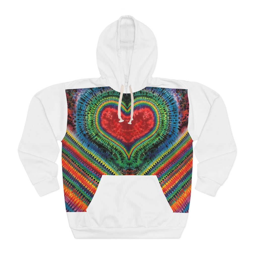 Chevron Rainbow Heart Tie-Dye AOP Hoodie | JamminOn