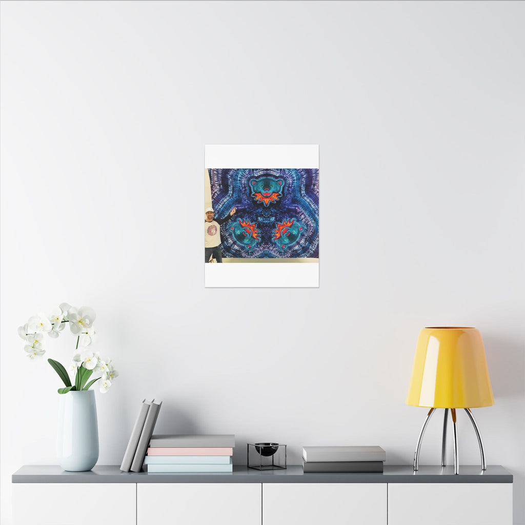 Cosmic Bear Mandala Tie-Dye Wall Art Canvas Print | JamminOn