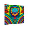 Teal Bear Rainbow Fans Tie-Dye Canvas Print | JamminOn