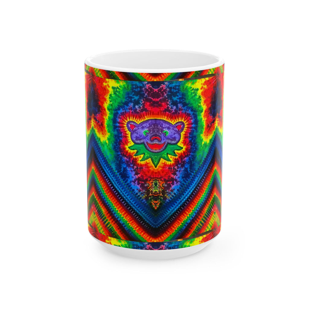 Purple Bear Chevron Tie-Dye Ceramic Mug | JamminOn