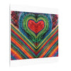 Chevron Rainbow Heart Tie-Dye Wall Art Canvas Print | JamminOn