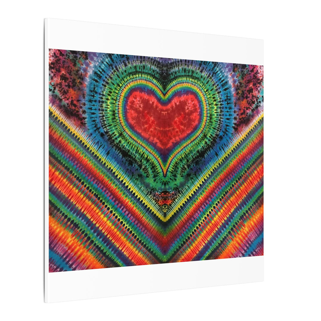 Chevron Rainbow Heart Tie-Dye Wall Art Canvas Print | JamminOn