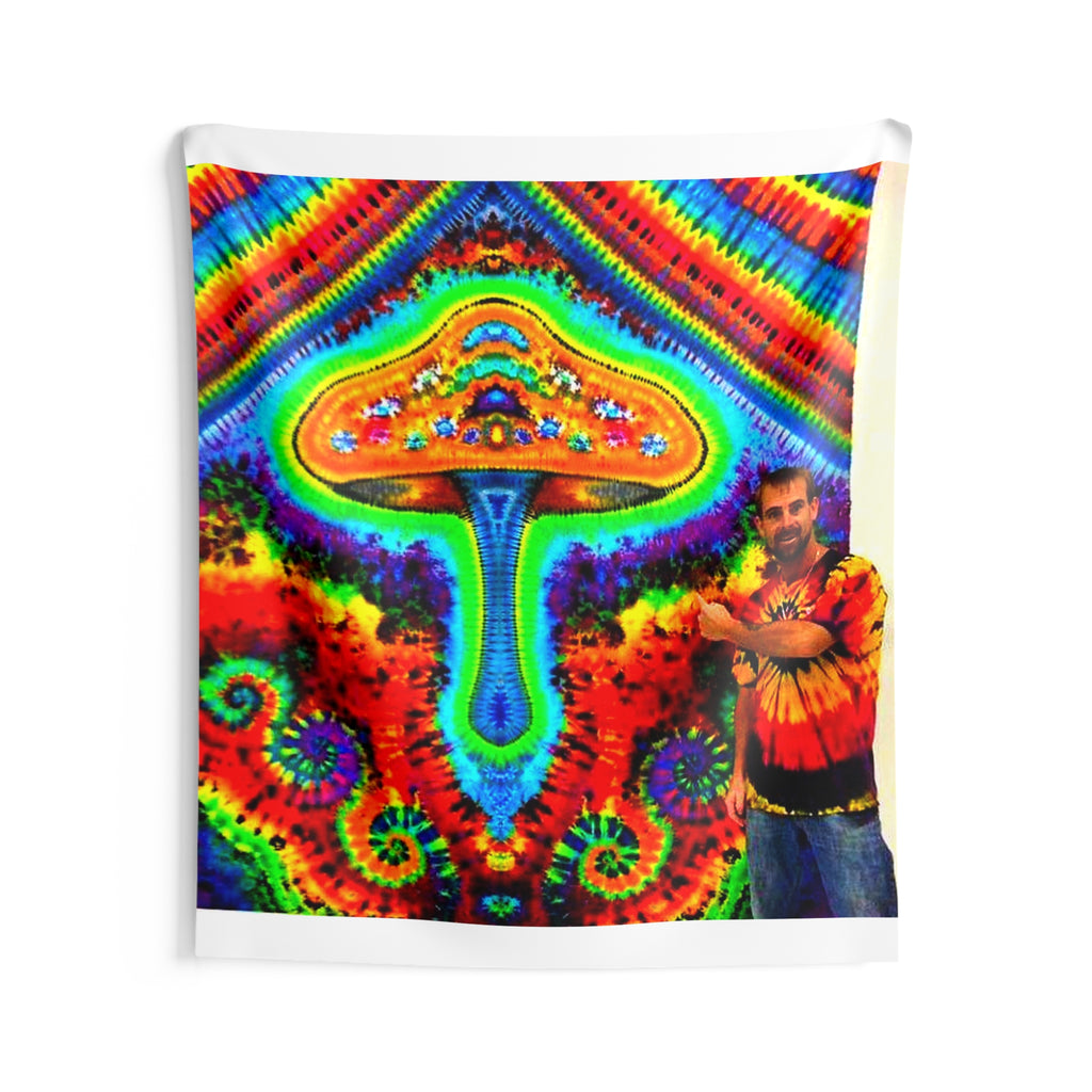 Psychedelic Mushroom Spiral Tie-Dye Wall Tapestry | JamminOn
