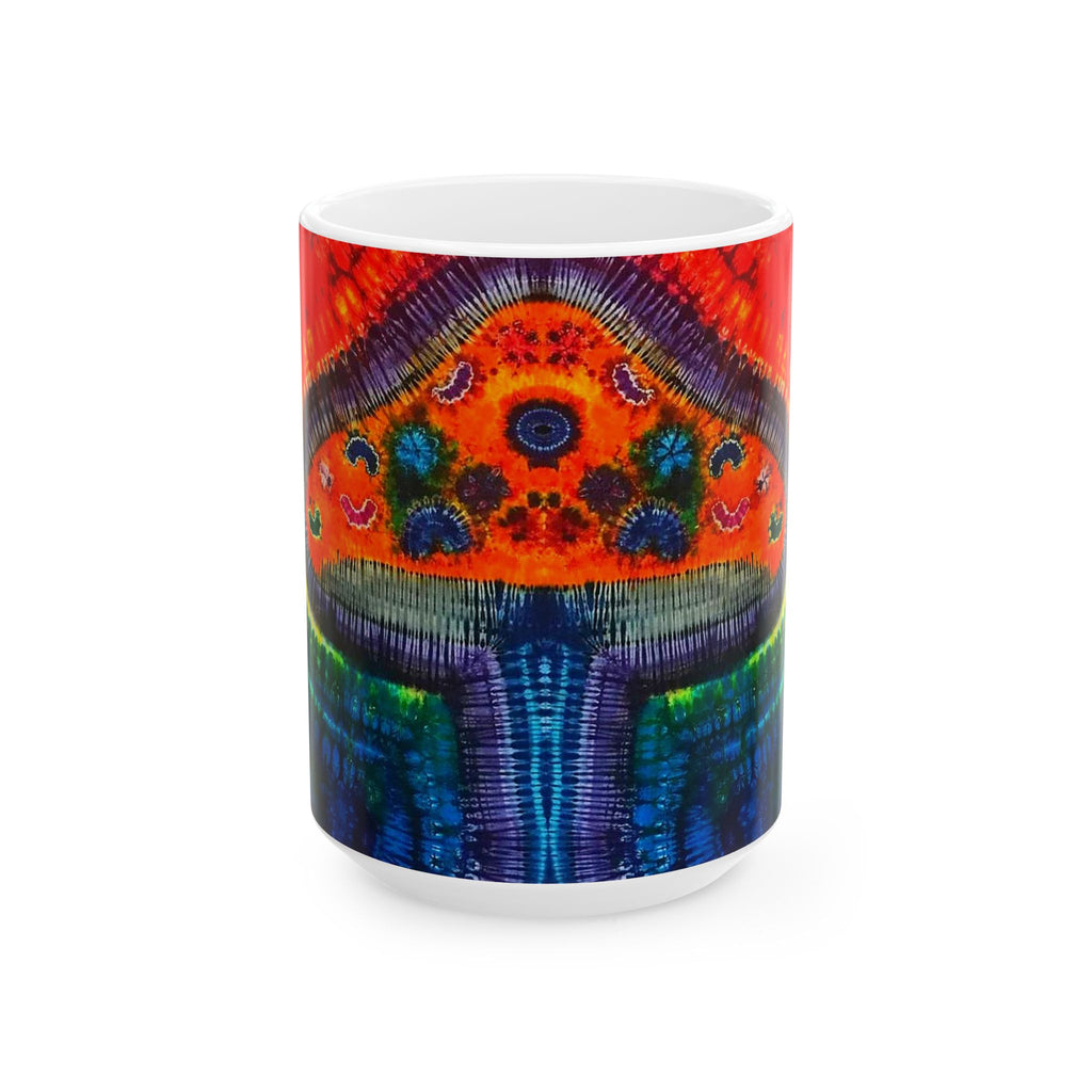 Psychedelic Mushroom Mandala Tie-Dye Ceramic Mug | JamminOn