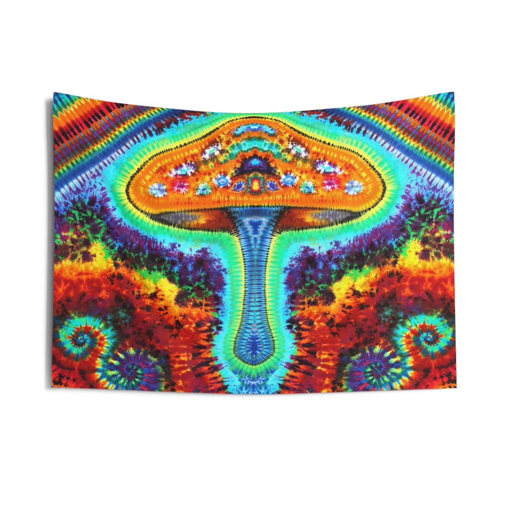 Psychedelic Mushroom Spiral Tie-Dye Tapestry | JamminOn