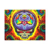 Stealie Skull Bear Heart Tie-Dye Canvas Print | JamminOn
