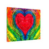 Rainbow Heart of  LOVE Tie-Dye Canvas Print | JamminOn