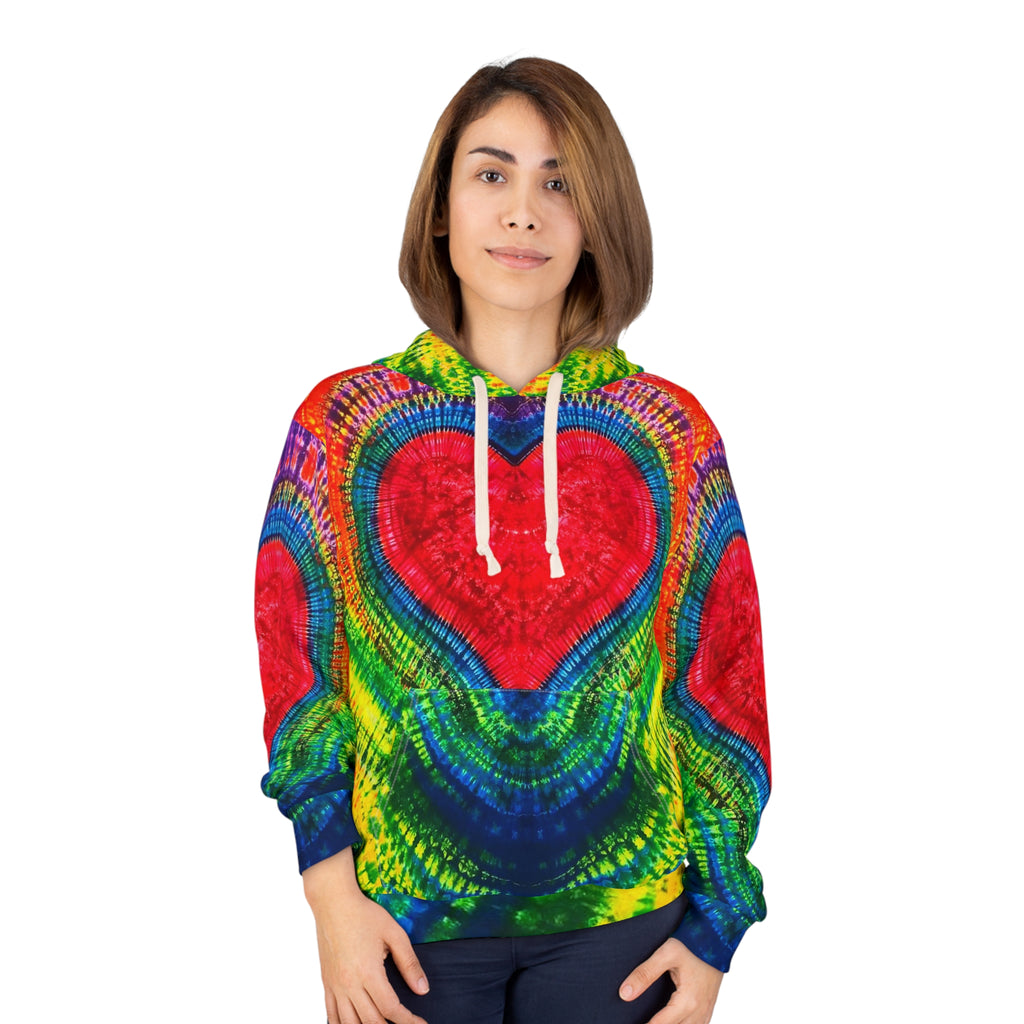 Rainbow Heart Tie-Dye AOP Hoodie | JamminOn