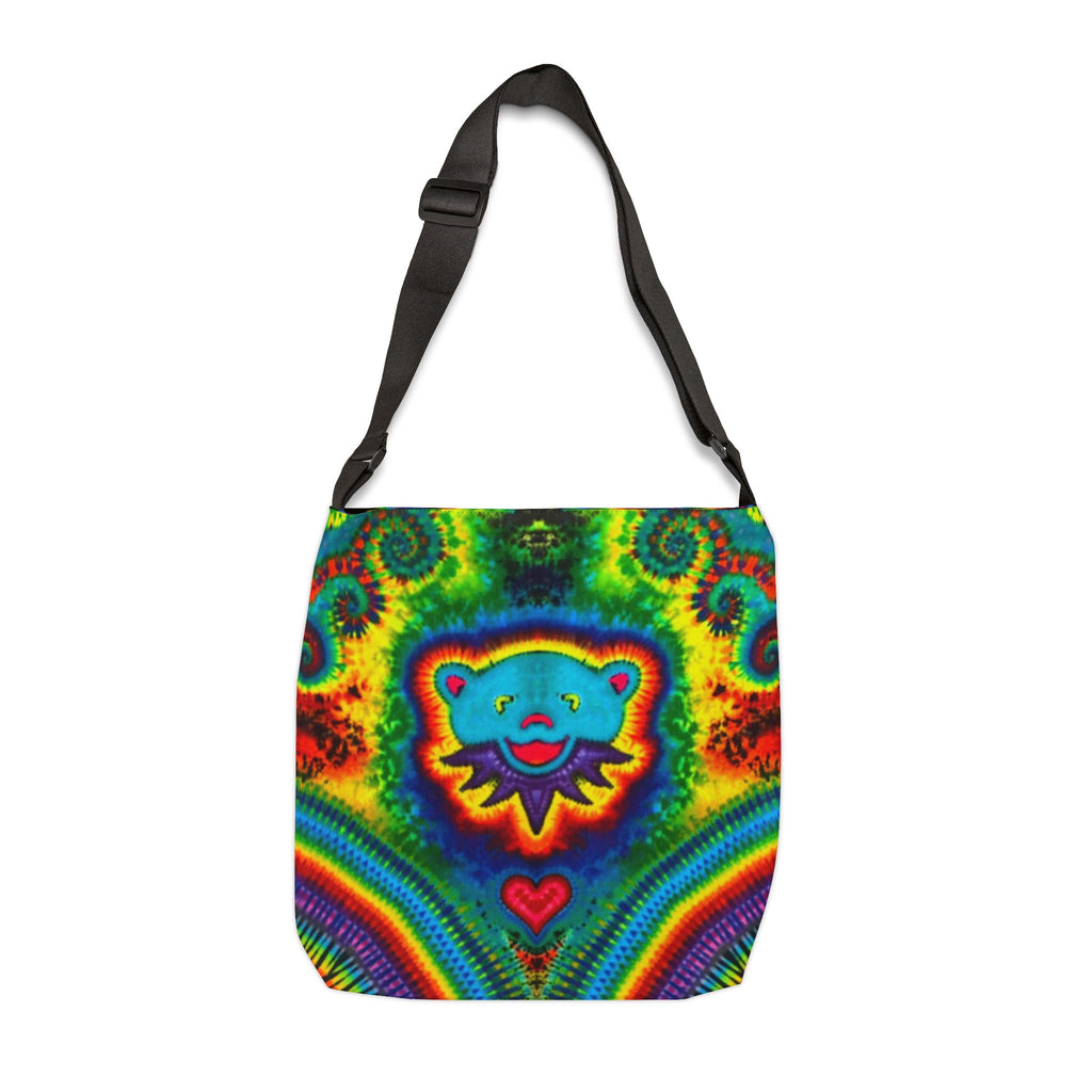 Teal Bear Rainbow Fans Tie-Dye Tote Bag | JamminOn